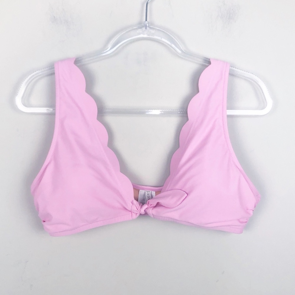 J Crew Scalloped tie-front women's bikini top